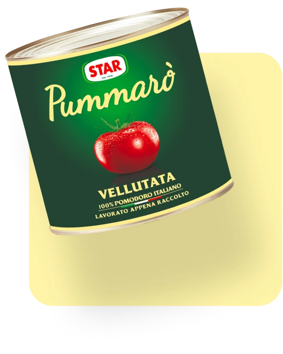 Passata di pomodoro Pummarò 100% italiana, vellutata e corposa, senza bucce né semi.